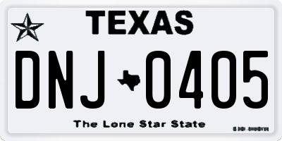 TX license plate DNJ0405