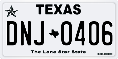 TX license plate DNJ0406