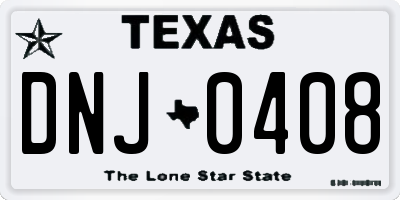TX license plate DNJ0408