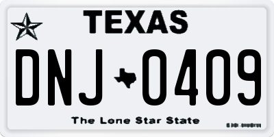 TX license plate DNJ0409