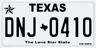 TX license plate DNJ0410