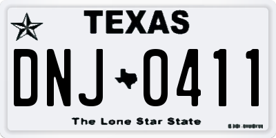 TX license plate DNJ0411