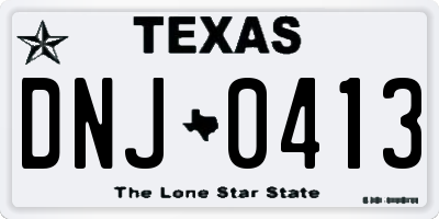 TX license plate DNJ0413
