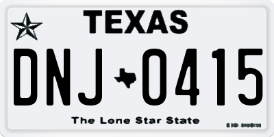 TX license plate DNJ0415