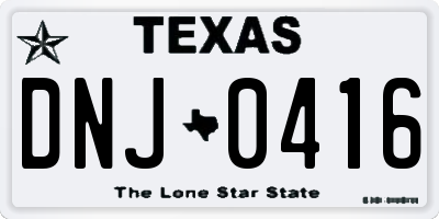 TX license plate DNJ0416