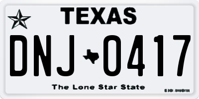 TX license plate DNJ0417