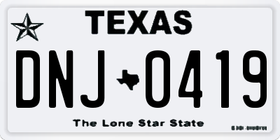 TX license plate DNJ0419