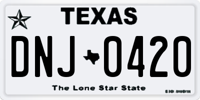TX license plate DNJ0420
