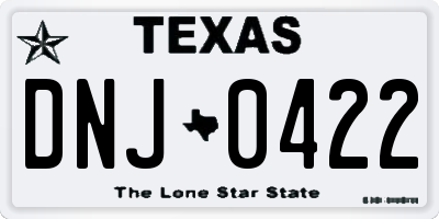 TX license plate DNJ0422