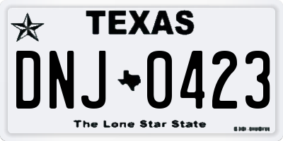 TX license plate DNJ0423
