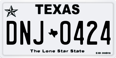 TX license plate DNJ0424
