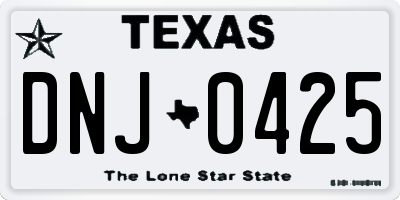 TX license plate DNJ0425