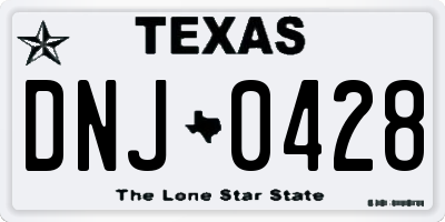 TX license plate DNJ0428