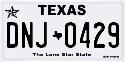 TX license plate DNJ0429