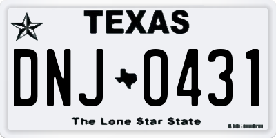 TX license plate DNJ0431