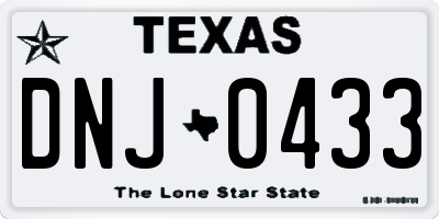 TX license plate DNJ0433