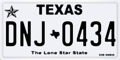 TX license plate DNJ0434