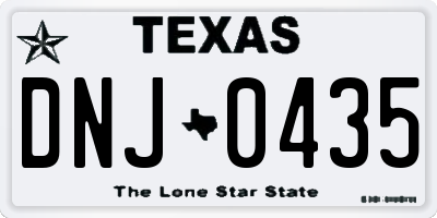 TX license plate DNJ0435