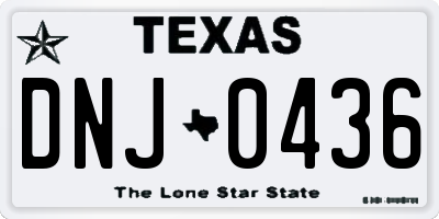 TX license plate DNJ0436