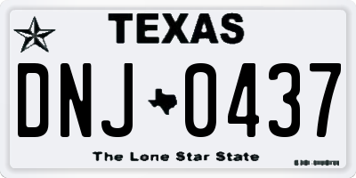TX license plate DNJ0437