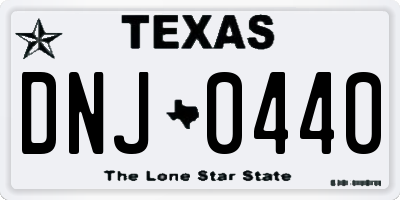 TX license plate DNJ0440