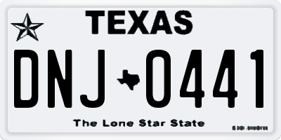 TX license plate DNJ0441