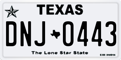 TX license plate DNJ0443
