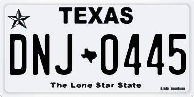 TX license plate DNJ0445