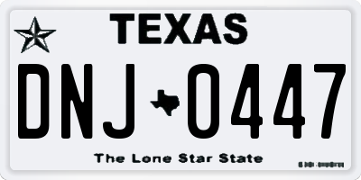 TX license plate DNJ0447