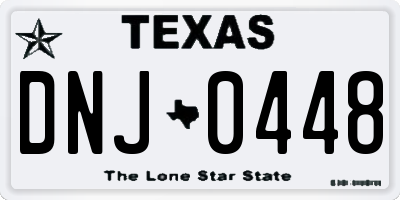 TX license plate DNJ0448