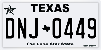 TX license plate DNJ0449