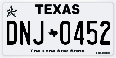 TX license plate DNJ0452