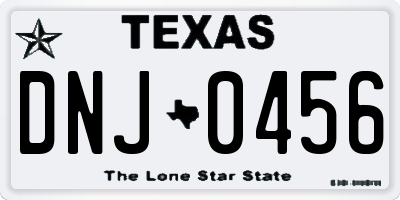 TX license plate DNJ0456