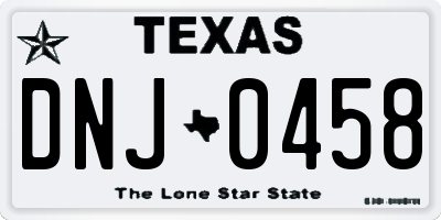 TX license plate DNJ0458