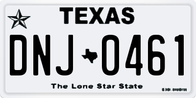 TX license plate DNJ0461