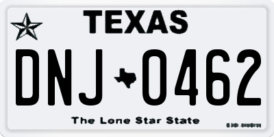 TX license plate DNJ0462