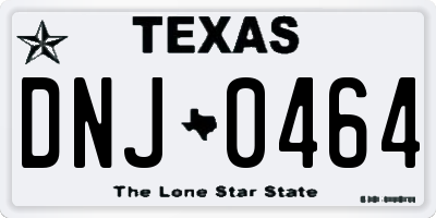 TX license plate DNJ0464
