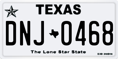 TX license plate DNJ0468