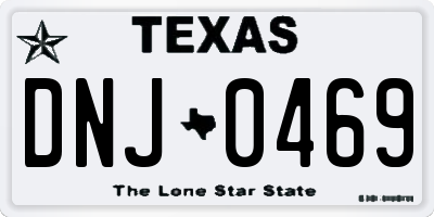 TX license plate DNJ0469