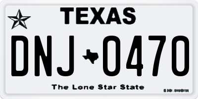 TX license plate DNJ0470