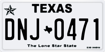 TX license plate DNJ0471