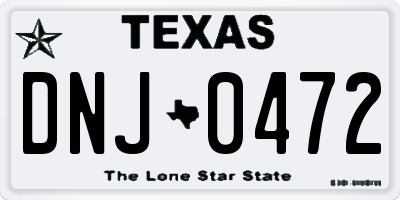 TX license plate DNJ0472