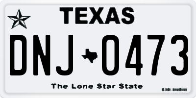 TX license plate DNJ0473