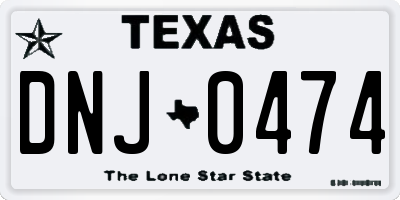 TX license plate DNJ0474