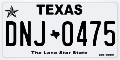 TX license plate DNJ0475