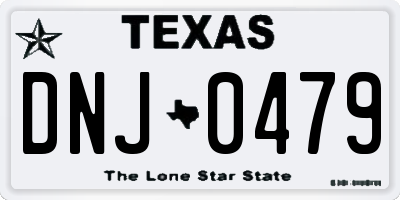 TX license plate DNJ0479