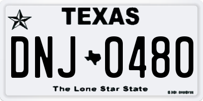 TX license plate DNJ0480