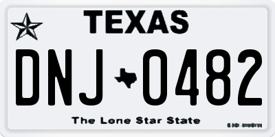 TX license plate DNJ0482