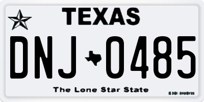 TX license plate DNJ0485