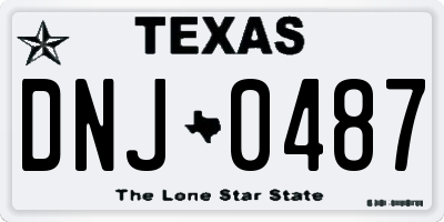 TX license plate DNJ0487
